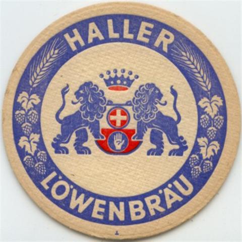 schwäbisch hall sha-bw haller rund 1ab (215-haller löwenbräu-blaurot) 